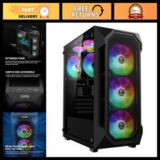 ATX Mid Tower Gaming PC Case, Tempered Glass, 4 ARGB Fans, Mesh Front, 340mm GPU picture