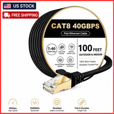 CAT8 Ethernet Cable Super Speed 40Gbps LAN Wire Black 6FT- 50FT Multipack LOT picture