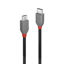 LINDY 36890 USB 2.0 Type C to Micro-B Cable, Anthra Line - Black, 0.5m picture
