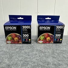 Brand New Epson 200XL Black 200 C/M/Y  (PACK OF 2) -Exp: 07/2023 & Exp: 10/2024 picture