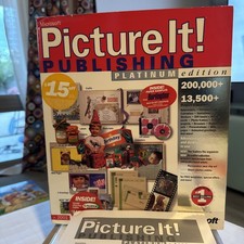 Microsoft Picture It Publishing Platinum v. 2001 PC 7 CDs Vintage Software picture