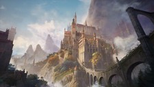 Landscape  art fantasy castle city clouds sky building Custom Gaming Mat Desk picture
