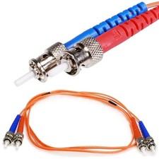 1M 3FT ST to ST 62.5/125 OM1 Multi Mode Duplex Fiber Optic Optical Cable Orange picture