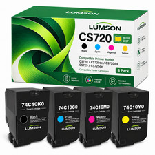 CS720 CS725 Toner Cartridge 74C10K0 4Pack High Yield For CS720de CS725de picture