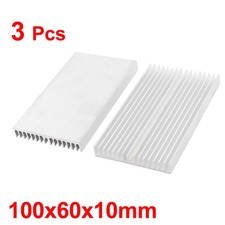 3 Pieces Silver Tone Aluminium Radiator Heatsink Heat Sink 100x60x10mm picture