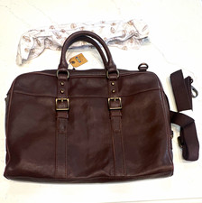 Fossil Estate x body Document Brown Leather 15in Laptop Briefcase Padded Strap picture