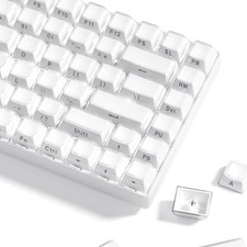 113 PCS White Lusterfly Jelly Side Printed OEM Keycaps Fits 61/68/84/87/98 picture