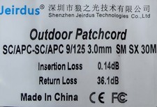 Jeirdus Outdoor Patchcord SC/APC-SP/APC 9/125 3.0mm SM SX 30M picture