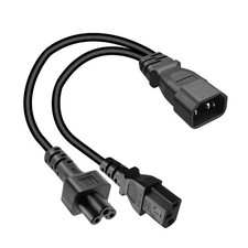 Toptekits C14 to C5+C13 Y Splitter Power Cord, Single IEC 320 C14 to C13+C5 F... picture