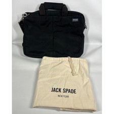 Jack Spade Messenger Laptop Bag Mens OS Canvas Briefcase Black Professional picture