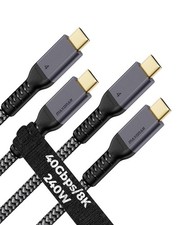 2-Pack USB4 Thunderbolt 4 Cable 6.6Ft 40Gbps High Speed Data Charging Cord picture