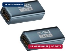 Poyiccot 240W USB C Coupler 2-Pack, USB C Female to Female Adapter [80Gbps/240W picture