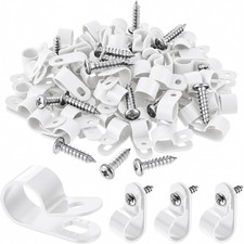 1/2Inch 100 Pcs Rope Light Clips P-Style Cable Clips, Black picture