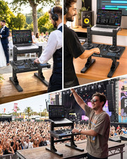 DJ Laptop Stand, Dual Tier Foldable Stand for Laptop & Controller picture