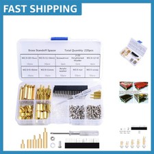 220-Piece M2.5 Standoff Assortment - Brass, Steel & Acrylic Washers Included picture