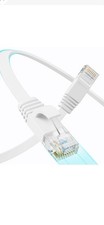 Lot 4 Pack Cat 6 Flat Ethernet Cable 50 FT, UTP 10Gbps High-Speed Cat6 picture