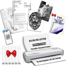 Portable Thermal Wireless Printers for Home Use, Inkless-Bluetooth-Printer Su... picture