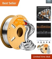 Silk Silver Filament for 3D Printers - 1.75mm, 1kg Spool, Strong Layer Adhesion picture