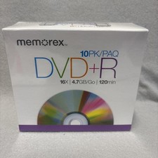 Memorex DVD-R 10 Pack 16x 4.7GB/Go 120min Brand New Factory Sealed picture