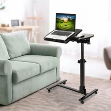  Laptop Desk Adjustable Height Laptop Stand Rolling Table Notebook W/ 4 Casters picture