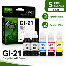 5 Pack GI21 Printer Ink Bottles for Canon PIXMA G3260 G3270 G3272 picture