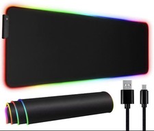 Large RGB LED Gaming Mouse Pad Extended Mat USB Powered Anti-Slip Rubber Base picture