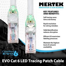 MERTEK EVO6 Traceable Cat6 Ethernet Patch Cord (10 Pack) 10FT. picture