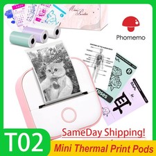 Phomemo T02 Sticker Printer Thermal Print Pods Mini Printer Print Pods Xmas Gift picture