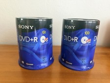 NEW/SEALED, 2 packs Sony DVD+R 4.7GB 120min 1-16X Recordable Video Discs 100 Pk picture