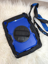 Blue/Black Rugged Tablet Case Shockproof w/ Hand Strap & Integrated Stand picture