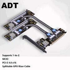 ADT PCIe 4.0x16 MCIO Graphics Card Split Extension Cable 1 to 2 SFF-TA-1016 New picture