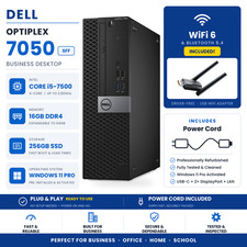 Dell OptiPlex SFF Desktop PC Intel i5-7500 16GB RAM 256GB SSD Win 11 Pro BT WIFI picture