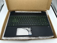 HP Pavilion Gaming 15 Laptop Palmrest UK Keyboard Backlit Green Keys L72597-031 picture