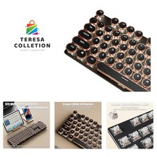 Retro Typewriter Style Mechanical Gaming Keyboard with White LED Backlighting picture