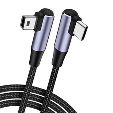 90Degree USB C to Mini USB Cable Right Angle 5-Pin Adapter - Data Sync & Chargin picture