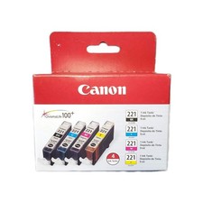 Canon 221 - Black Cyan Magenta Yellow 4-Pack Ink Cartridges   picture