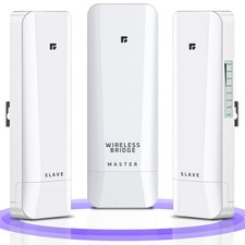 Wireless Bridge, Pre-Configured 3 Pack Long Range WiFi Bridge for Point to Mu... picture