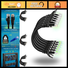 24 Pack Cat6 Ethernet Patch Cables 3ft, 10G Support, Flexible Gold Plated Black picture