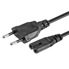 EU 2- Slot Power Cable Euro Plug to IEC320 C7 Figure 8 Non-Polarized 2 Prong ... picture