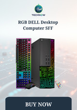 RGB DELL Desktop Computer SFF Intel i5-6500 PC 16GB 256SSD Windows 11 pro Wi-Fi picture