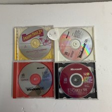 Vintage Microsoft Software Lot Windows 98 Encarta 98 Amazon Trail 3 CD-ROM B-14 picture