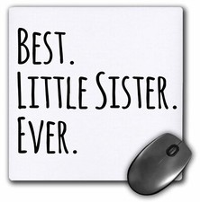 3dRose Best Little Sister Ever - Gifts for younger and youngest siblings - black picture