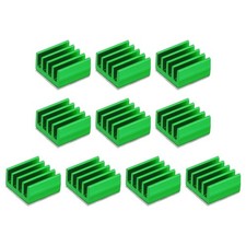 10 Pcs Heatsink 9x9x5mm Aluminum Heat Sink with Thermal Blue Sticker Green picture