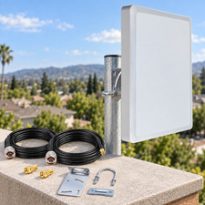15dBi Dual Band Outdoor WiFi Panel Antenna Kit 2.4/5.8GHz RP-SMA 2x 10ft picture