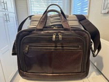 Samsonite Leather Top Loader Laptop Travel Bag with Shoulder Strap Brown picture