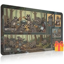 1pc Card Game Mat - Cute Evil Raccoon Area Mat Pattern - Desktop Protective Ma picture