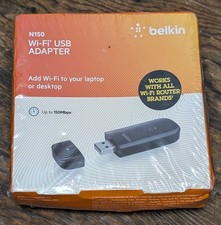 BELKIN N150 WIRELESS USB ADAPTER 150Mbps FOR DESKTOP LAPTOPS, NEW SEALED picture
