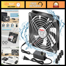 120mm Waterproof Box Fan IP67 12V AC/DC Dual Ball Speed Controller for Grow Tent picture