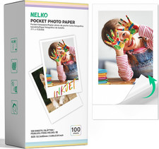 Nelko 2x3 Premium Sticky-Backed Photo Paper, 100-Pack Photo Paper, White picture