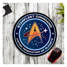 STAR TREK STARFLEET COMMAND MOUSEPAD 2 RUBBER COASTERS AND 4 HOUSE COASTERS picture